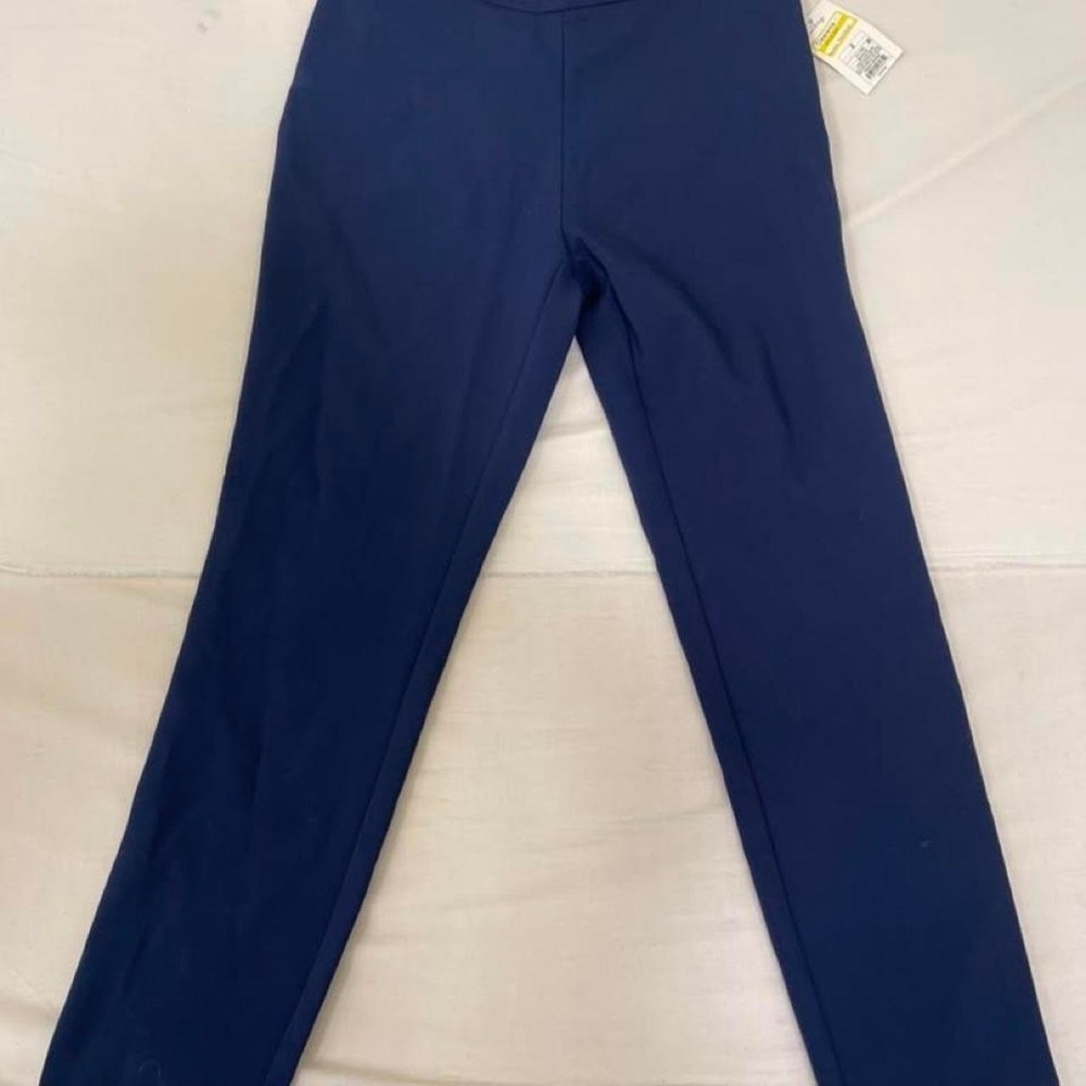Navy blue high-waisted stretch pants in size 2